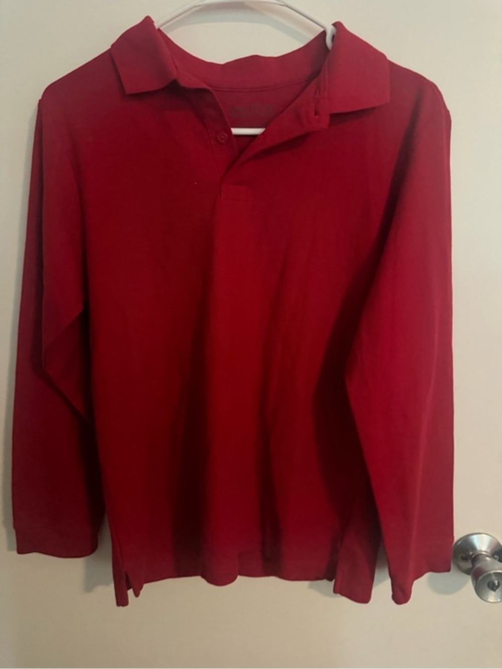 Kids  Long-Sleeve Polo Shirt - Red large